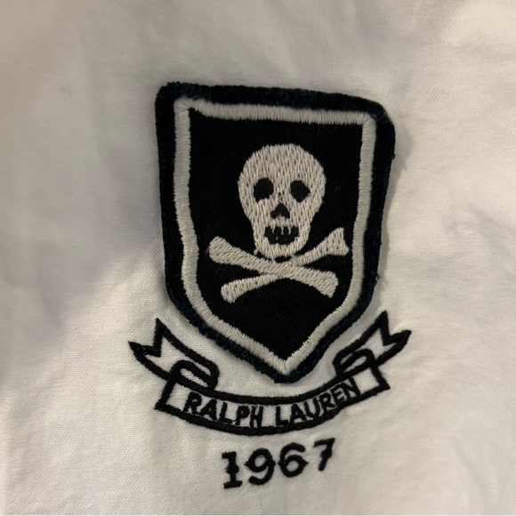 Rare Vintage Polo Ralph Lauren Crossbones Rugby Button Up Large - Picture 4 of 6